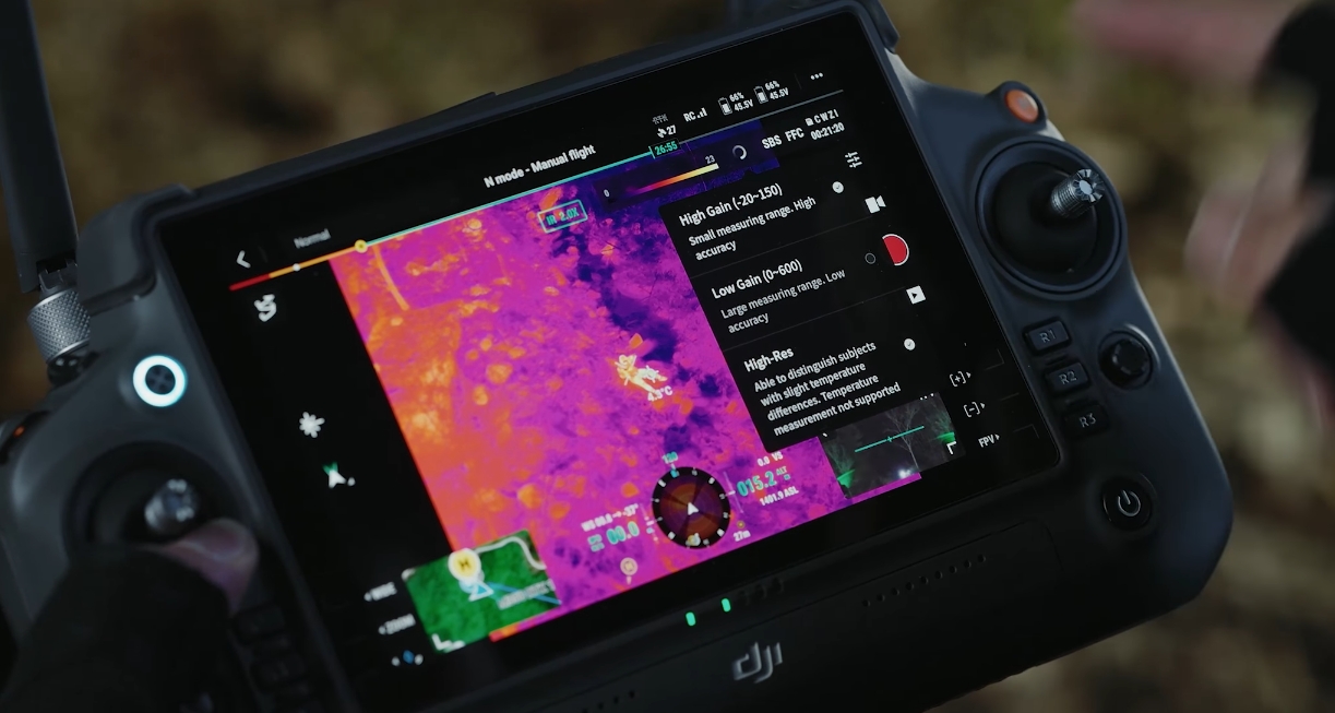 zmena rezimu DJI H30T termokamera
